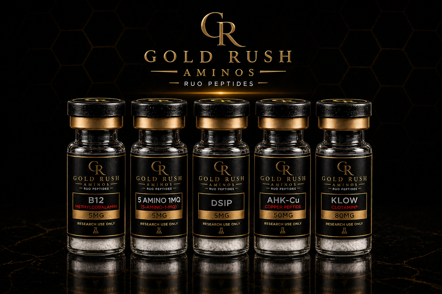 Gold Rush Aminos research peptide vial